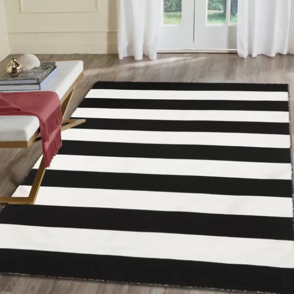 Outdoor Rugs-Kirkland's Home Black Cabana Stripe Indoor/Outdoor Area Rug, 3X5 Black/White