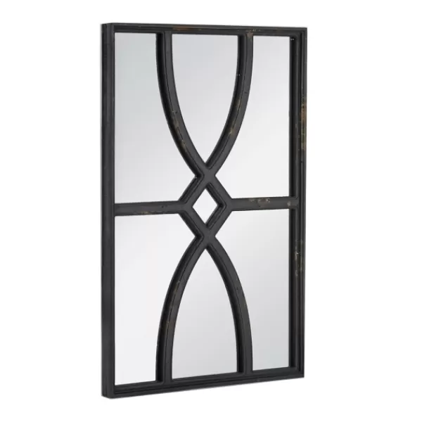 Decorative Mirrors-Kirkland's Home Black Carved Wooden Frame Wall Mirrors, Set Of 2