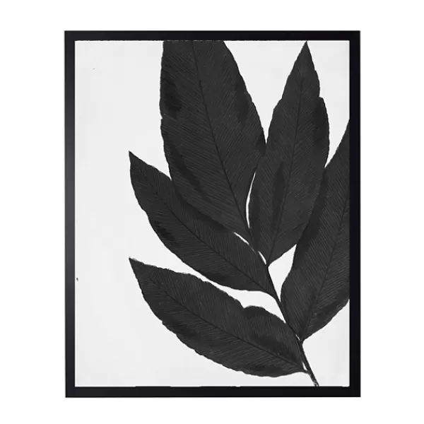 Framed Art-Kirkland's Home Black Cropped Leaf I Framed Art Print Black/White