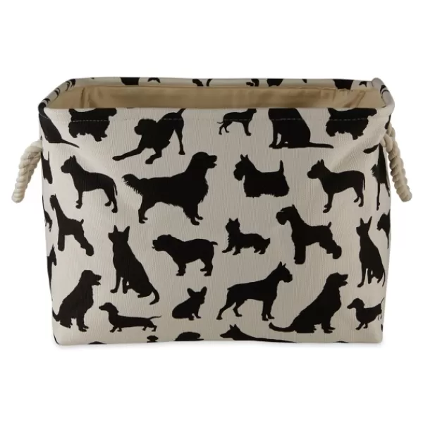 Baskets & Boxes-Kirkland's Home Black Dog Show Print Rectangle Pet Basket Black/White