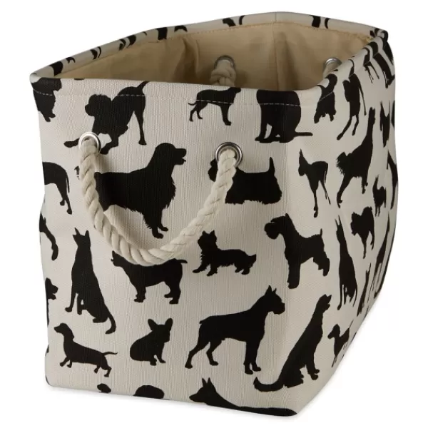 Baskets & Boxes-Kirkland's Home Black Dog Show Print Rectangle Pet Basket Black/White