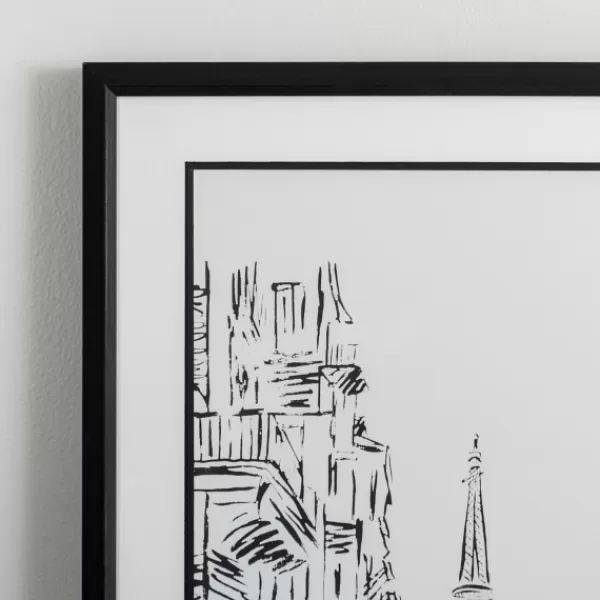 Framed Art-Kirkland's Home Black Eiffel Tower Sketch Framed Art Print White/Black