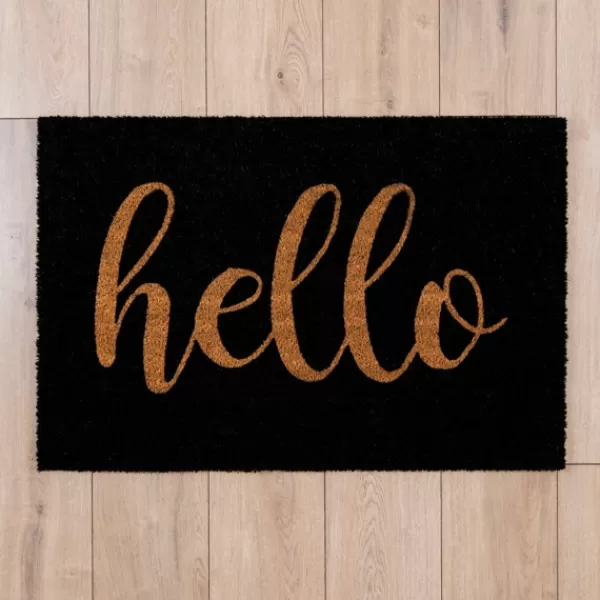 Doormats-Kirkland's Home Black Hello Doormat Black/Tan