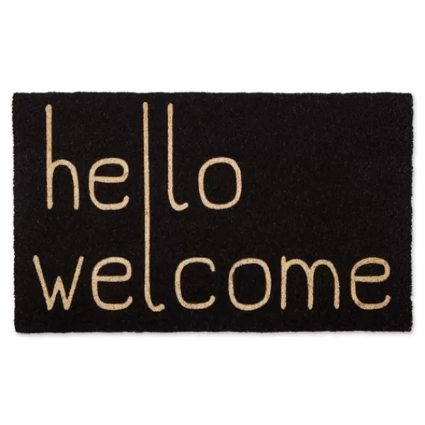 Doormats-Kirkland's Home Black Hello Welcome Doormat Black/Tan