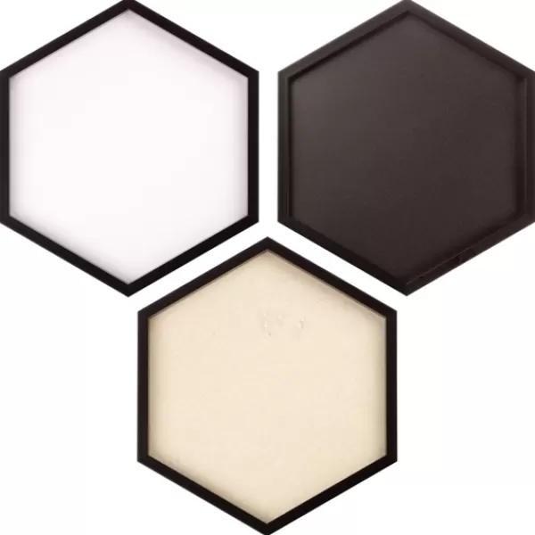 Memo & Chalkboards-Kirkland's Home Black Hexagon Chalkboard 3-Pc. Wall Decoration Set Black/White/Tan