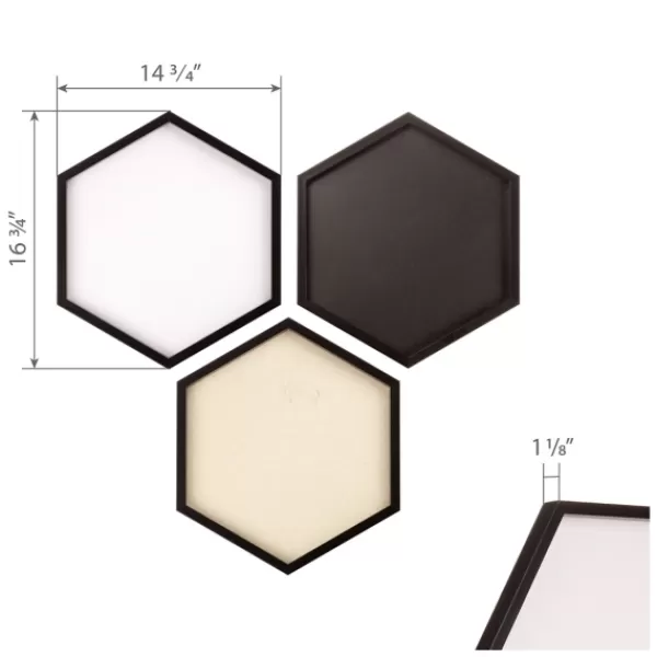 Memo & Chalkboards-Kirkland's Home Black Hexagon Chalkboard 3-Pc. Wall Decoration Set Black/White/Tan