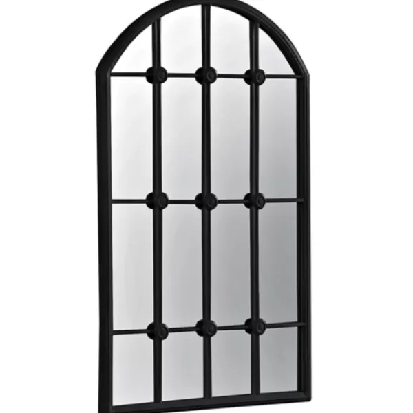 Decorative Mirrors-Kirkland's Home Black Iron Arched Windowpane Mirror