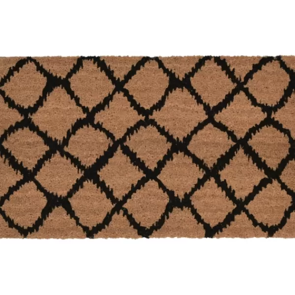 Doormats-Kirkland's Home Black Lattice Doormat Black/Tan