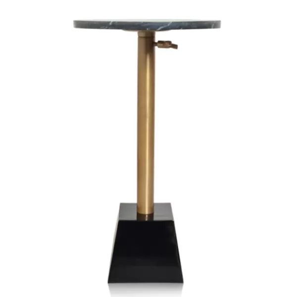 Accent & End Tables-Kirkland's Home Black Marble Top Tapered Base Accent Table, 12 In.