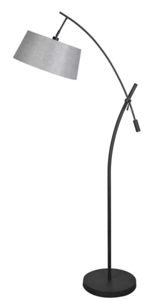 Floor Lamps-Kirkland's Home Black Metal Adjustable Task Shade Floor Lamp Gray