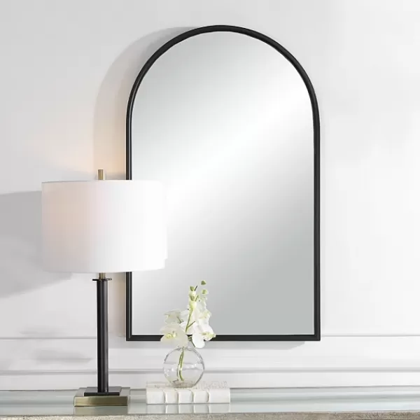 Decorative Mirrors-Kirkland's Home Black Metal Arch Frame Wall Mirror