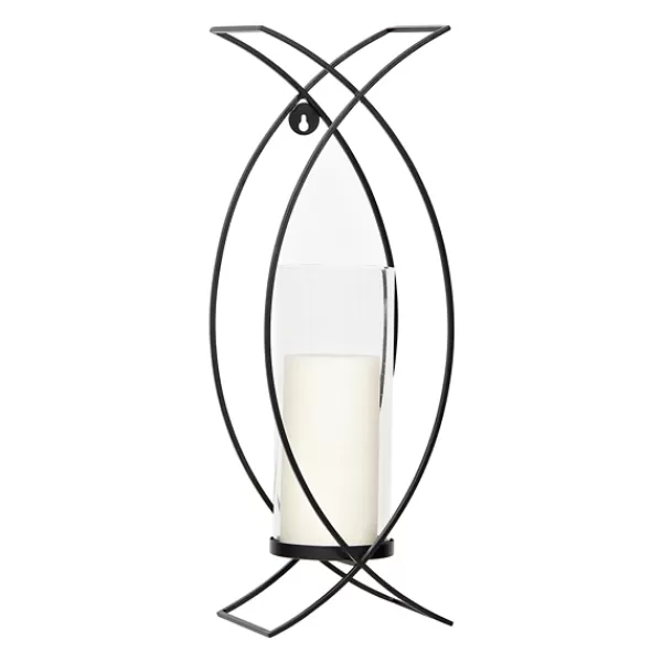 Sconces-Kirkland's Home Black Metal Crisscross Sconces, Set Of 2