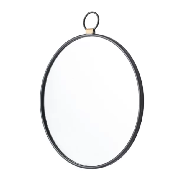 Decorative Mirrors-Kirkland's Home Black Metal Frame Round Loop Wall Mirror