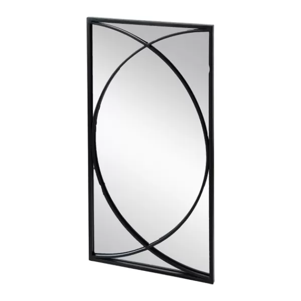 Decorative Mirrors-Kirkland's Home Black Metal Geometric Wall Mirrors, Set Of 3