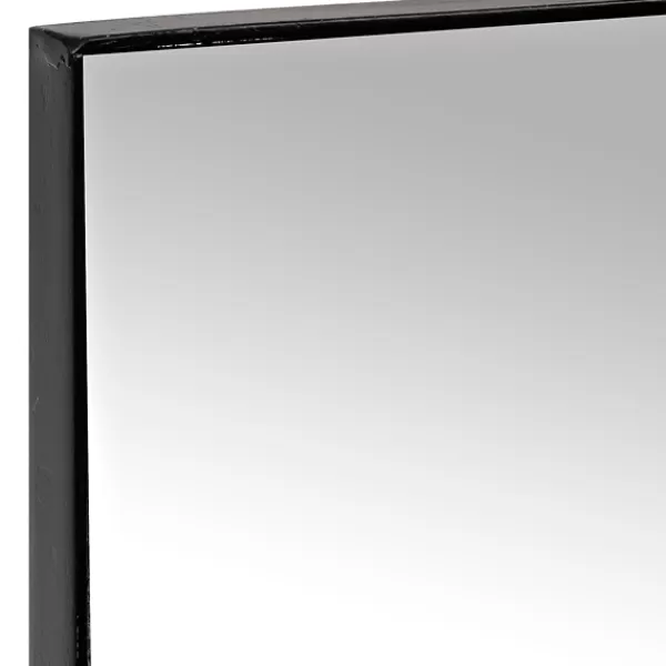 Decorative Mirrors-Kirkland's Home Black Metal Linear Mirror, 24X58