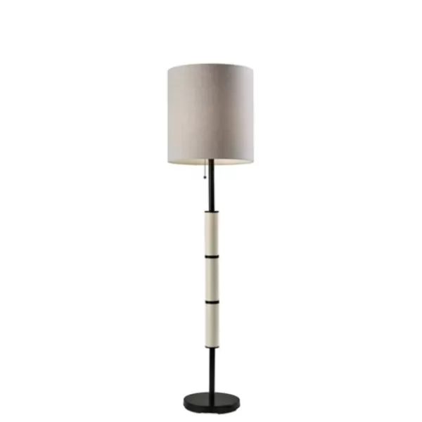 Floor Lamps-Kirkland's Home Black Metal Modern Accented Floor Lamp Black/Tan