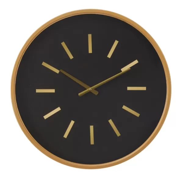 Clocks-Kirkland's Home Black Metal Modern Thomas Wall Clock