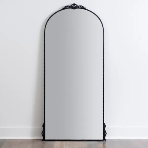 Decorative Mirrors-Kirkland's Home Black Metal Ornate Arch Large Mirror