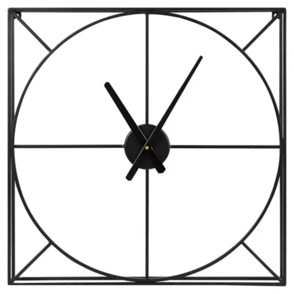 Clocks-Kirkland's Home Black Metal Willet Wall Clock