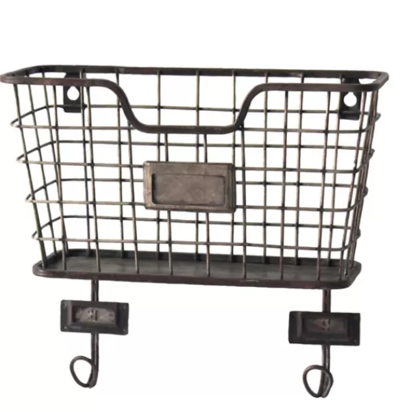 Wall Storage-Kirkland's Home Black Metal Wire Mail Wall Pocket