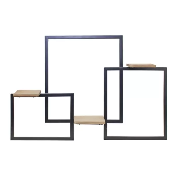 Shelves-Kirkland's Home Black Modern Geometric Wall Shelves