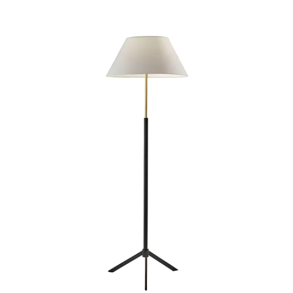 Floor Lamps-Kirkland's Home Black Modern Tripod Metal Floor Lamp White