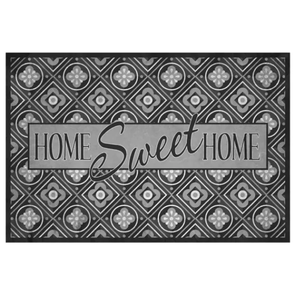 Kitchen & Floor Mats-Kirkland's Home Black Mosaic Home Sweet Home Floor Mat, 24X36 Black/Gray