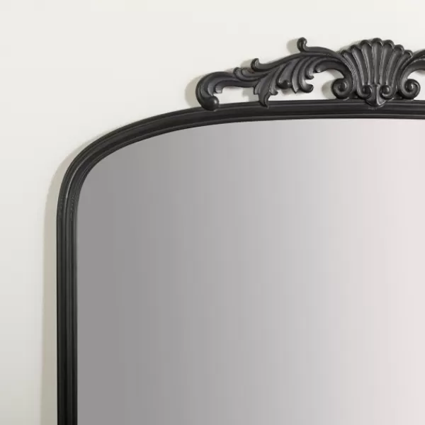 Full Length & Floor Mirrors-Kirkland's Home Black Ornate Scroll Bordeux Leaner Mirror