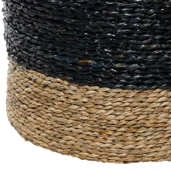 Baskets & Boxes-Kirkland's Home Black Sea Grass Baskets, Set Of 3 Black/Tan