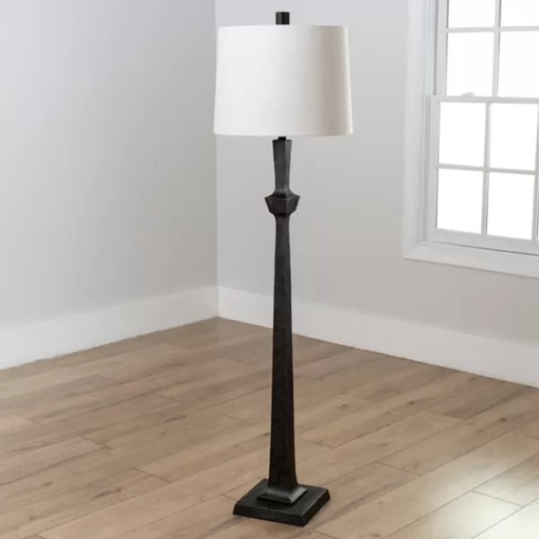 Floor Lamps-Kirkland's Home Black Stanton Floor Lamp White