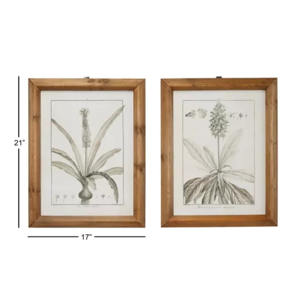 Framed Art-Kirkland's Home Black White Vintage Botanical Framed Art, Set Of 2 Black/White