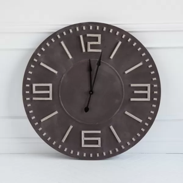 Clocks-Kirkland's Home Black Wood Block Numbers Wall Clock