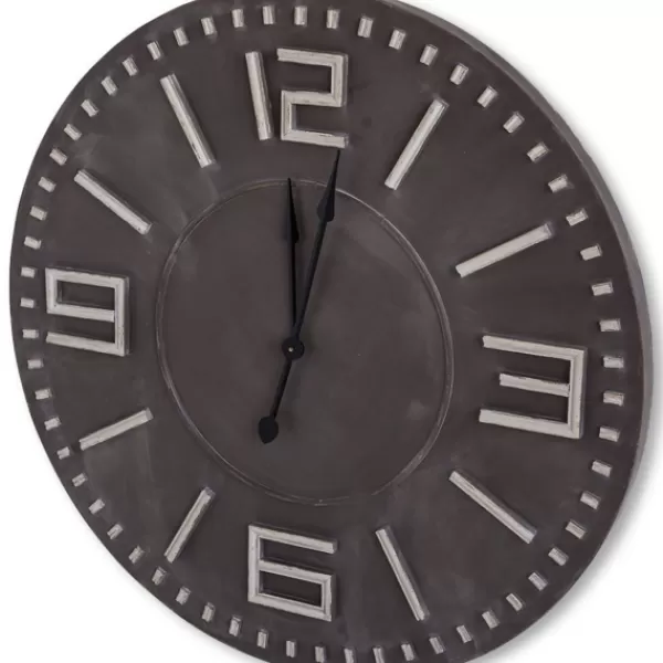 Clocks-Kirkland's Home Black Wood Block Numbers Wall Clock