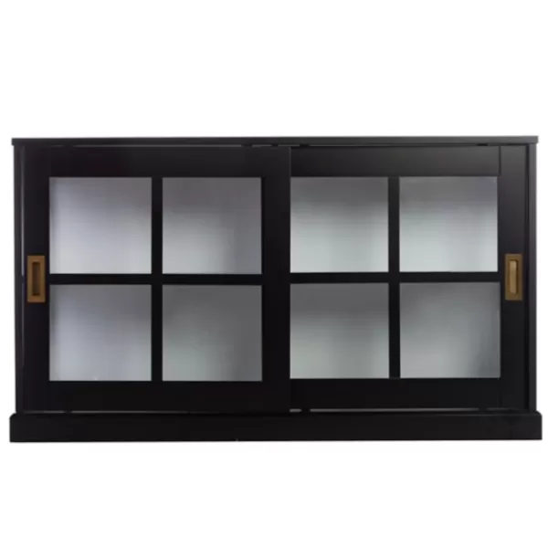 Cabinets & Sideboards-Kirkland's Home Black Wood Curtis Cabinet