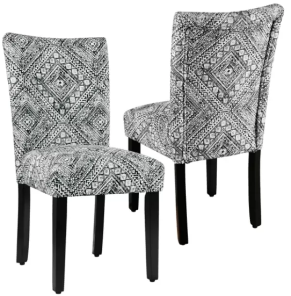 Dining Chairs-Kirkland's Home Blair Chinle Velvet Dining Chairs, Set Of 2 Black/White