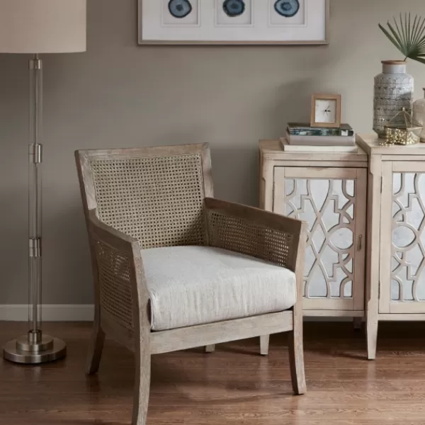 Accent Chairs-Kirkland's Home Blake Cane Back Accent Chair Tan