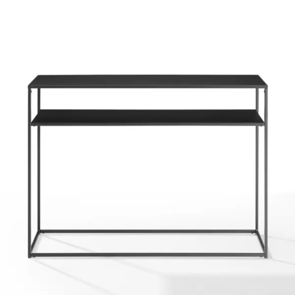 Entryway Furniture-Kirkland's Home Blake Simple Metal Console Table Black