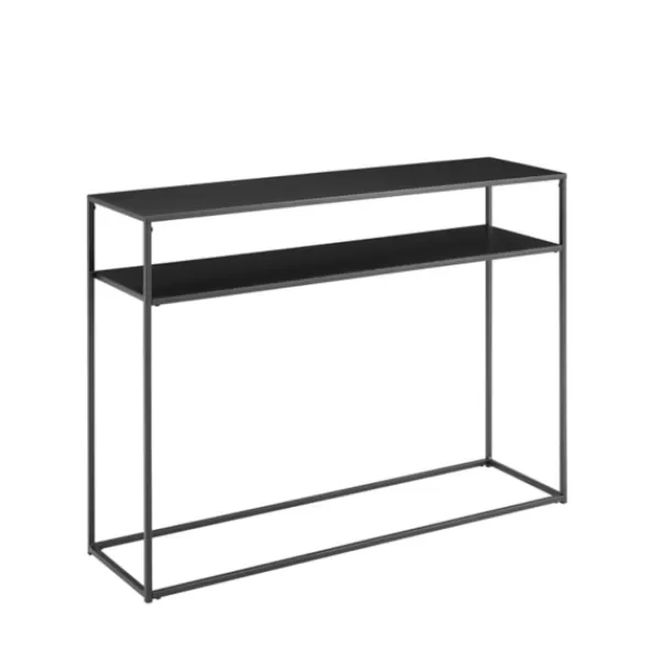 Entryway Furniture-Kirkland's Home Blake Simple Metal Console Table Black