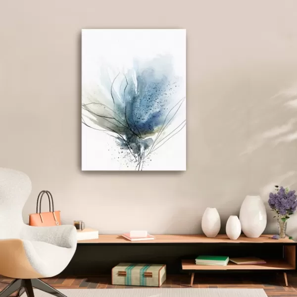 Canvas Art-Kirkland's Home Blooming Flower Ii Medium Canvas Art Print Blue