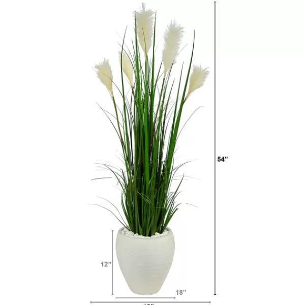 Trees & Topiaries-Kirkland's Home Blooming Ivory Wheat Plume Grass Plant