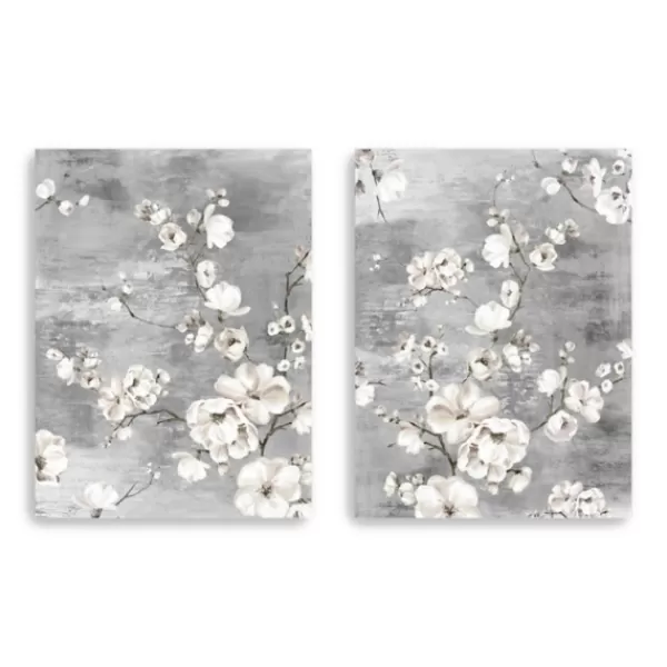 Canvas Art-Kirkland's Home Blossoming Giclee Canvas Art Prints, Set Of 2 Gray/White