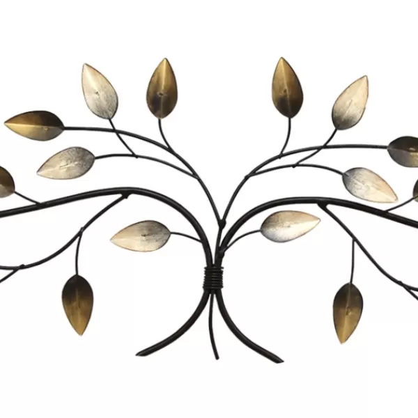 Wall Plaques-Kirkland's Home Blowing Leaves Over The Door Metal Wall Sculpture Gold/Multi