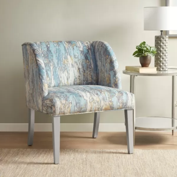 Accent Chairs-Kirkland's Home Blue And Gray Abstract Wingback Accent Chair Blue/Gray