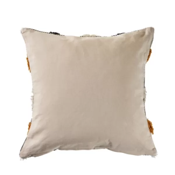 Pillows-Kirkland's Home Blue And Orange Tufted Accent Pillow Orange/Gray