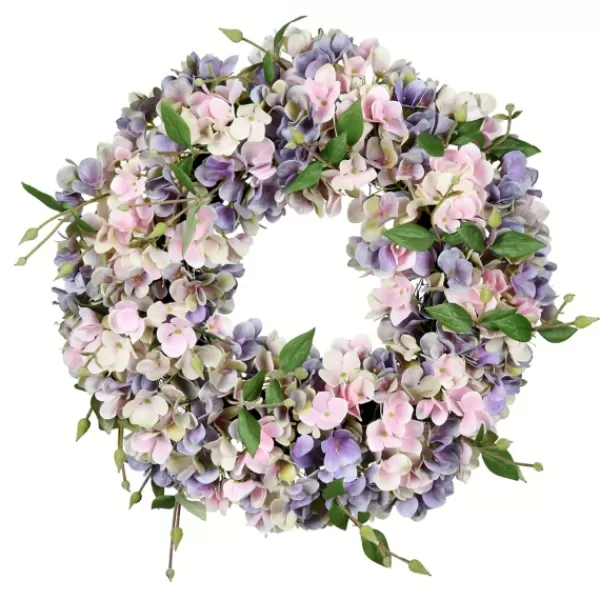 Wreaths-Kirkland's Home Blue And Pink Hydrangea Wreath, 18 In. Blue/Pink/Multi