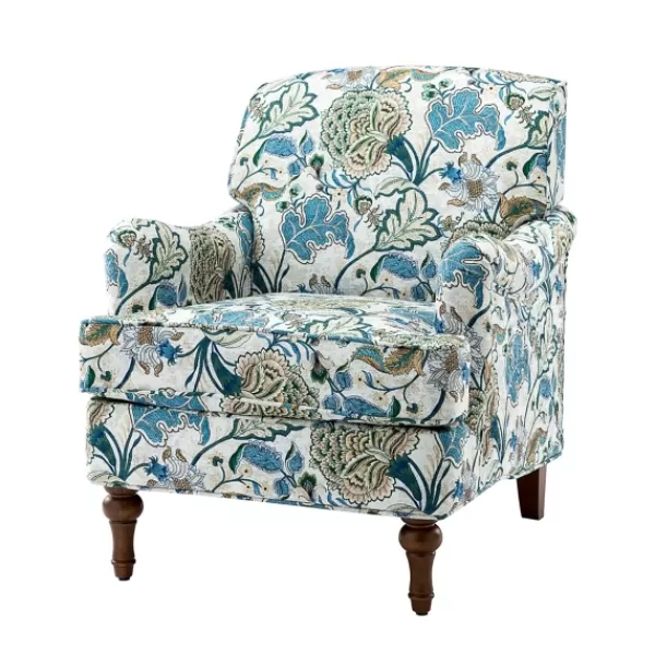 Accent Chairs-Kirkland's Home Blue And White Floral Classic Accent Chair Blue/White