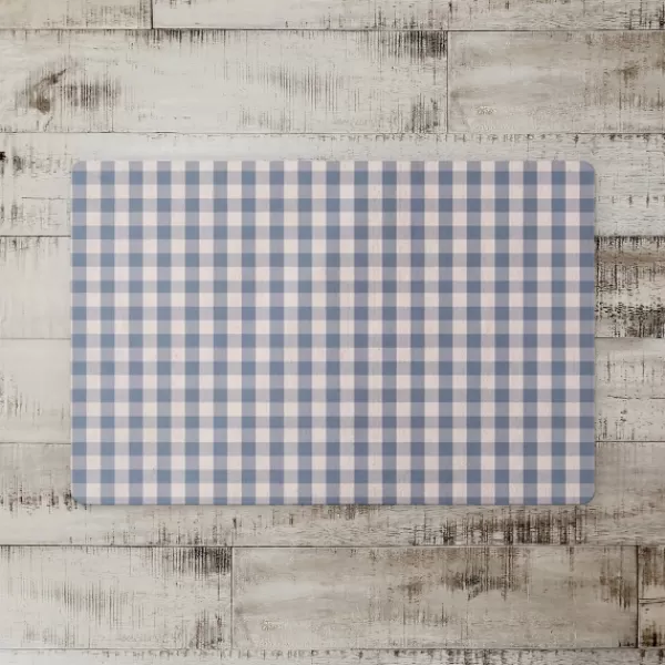 Kitchen & Floor Mats-Kirkland's Home Blue And White Plaid Kitchen Mat Blue/White