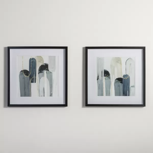 Framed Art-Kirkland's Home Blue Arch Abstract Framed Art Prints, Set Of 2 Blue/White