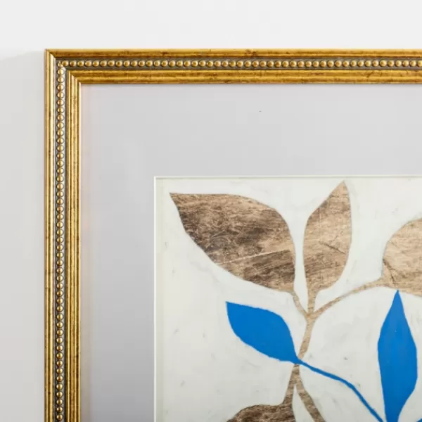 Framed Art-Kirkland's Home Blue Baroque Botanicals Framed Art Print Ivory/Gold/Blue