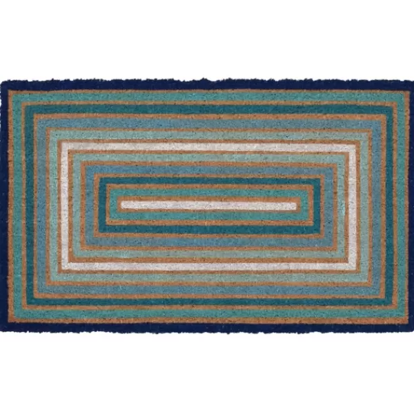 Doormats-Kirkland's Home Blue Boxes Doormat Blue/Tan